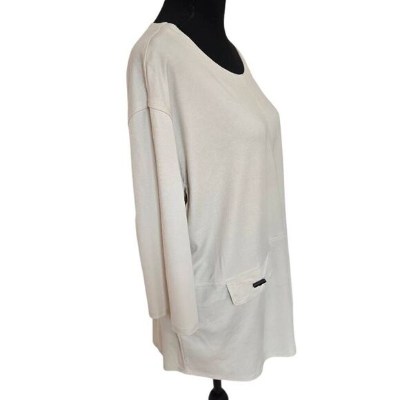 By JJ Womens Beige Quarter Sleeve Pullover Tunic Top Size Medium - Picture 3 of 11